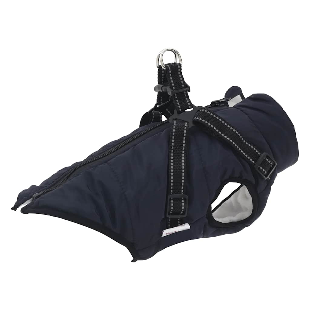 Cappotto Cani Imbracatura Impermeabile Riflettente Blu Navy L28