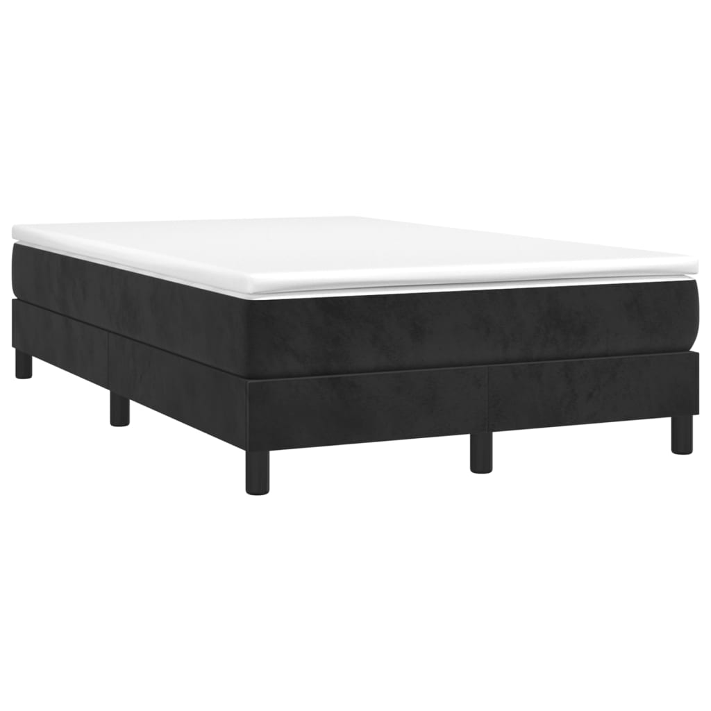Giroletto A Molle Con Materasso Nero 120x200 Cm In Velluto