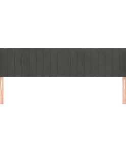 Testiera Ad Orecchio Grigio Scuro 203x23x78/88 Cm In Velluto