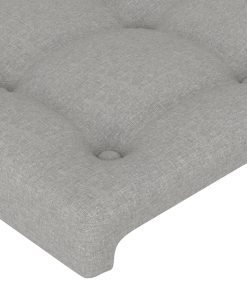 Testiera Ad Orecchio Grigio Chiaro 147x23x78/88 Cm In Tessuto