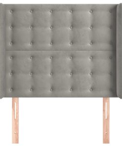 Testiera Ad Orecchio Grigio Chiaro 93x16x118/128 Cm In Velluto