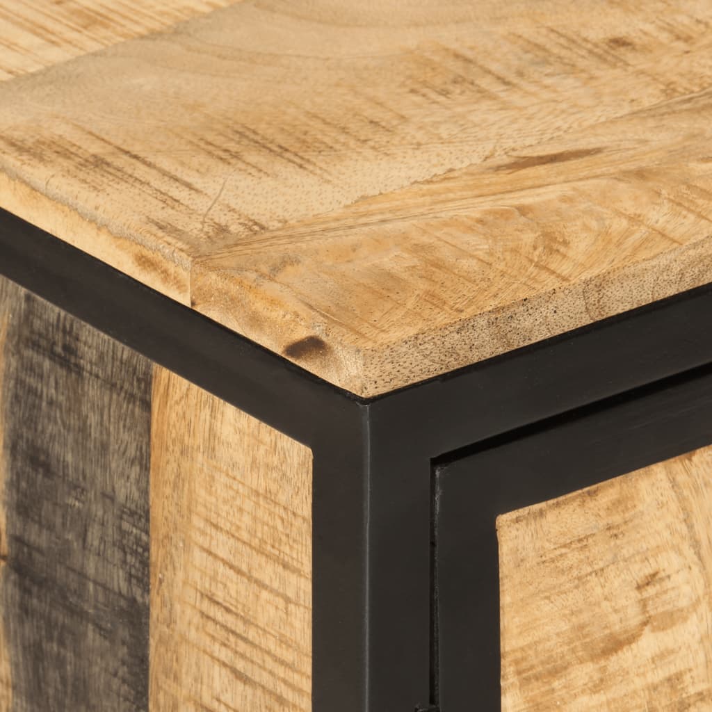 Mobile Lavabo Da Bagno 55x35x60 Cm Legno Massello Mango E Ferro - Image 5