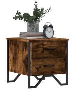 Comodini 2 Pz Rovere Fumo 40x41x40 Cm In Truciolato