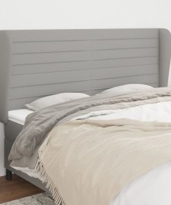Testiera Ad Orecchio Grigio Chiaro 183x23x118/128 Cm In Tessuto