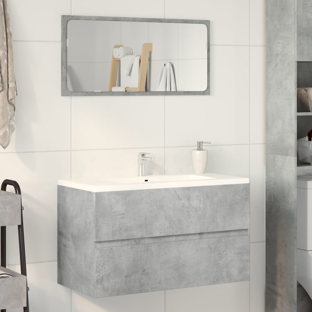 Mobile Pensile Da Bagno Grigio Cemento 80x38,5x45 Cm Truciolato - Image 2