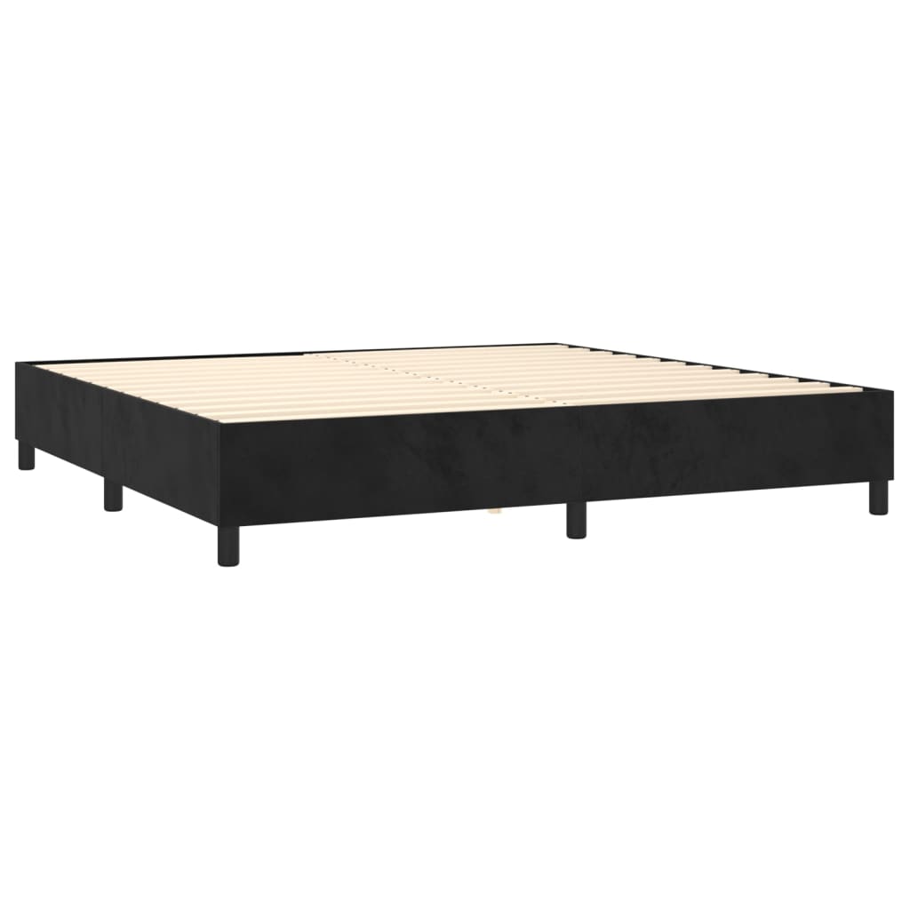 Giroletto A Molle Con Materasso Nero 200x200 Cm In Velluto