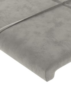 Testiera Ad Orecchio Grigio Chiaro 147x23x118/128 Cm In Velluto