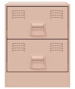 Comodini 2 Pz Rosa 34,5x39x44 Cm In Acciaio