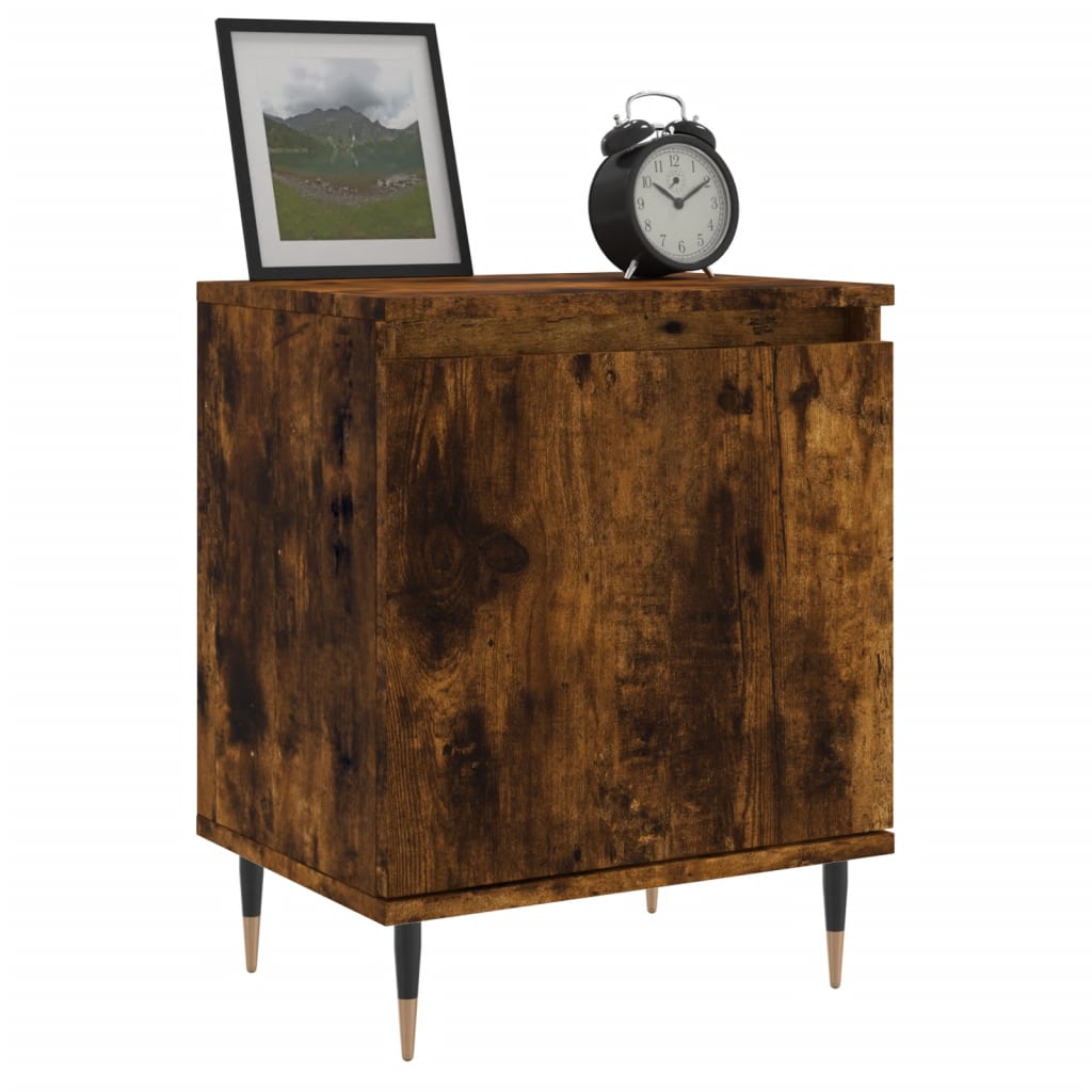 Comodini Rovere Fumo 2 Pz 40x30x50 Cm In Legno Multistrato