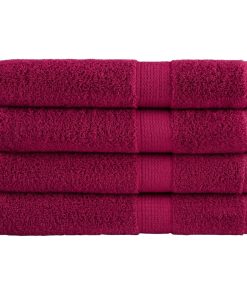 Asciugamani Premium Solund 4 Pz Bordeaux 100x200 Cm 600gsm