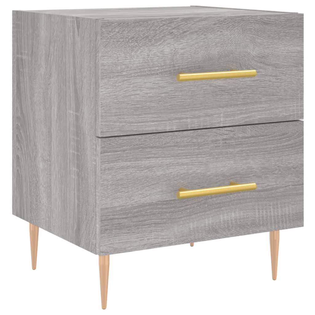 Comodini 2 Pz Grigio Sonoma 40x35x47,5 Cm In Legno Multistrato
