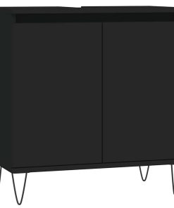 Mobile Da Bagno Nero 58x33x60 Cm In Legno Multistrato