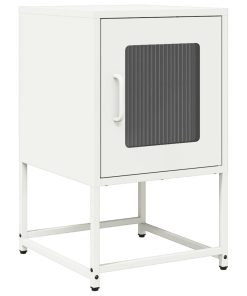 Comodino Bianco 36x39x60,5 Cm In Acciaio Laminato A Freddo