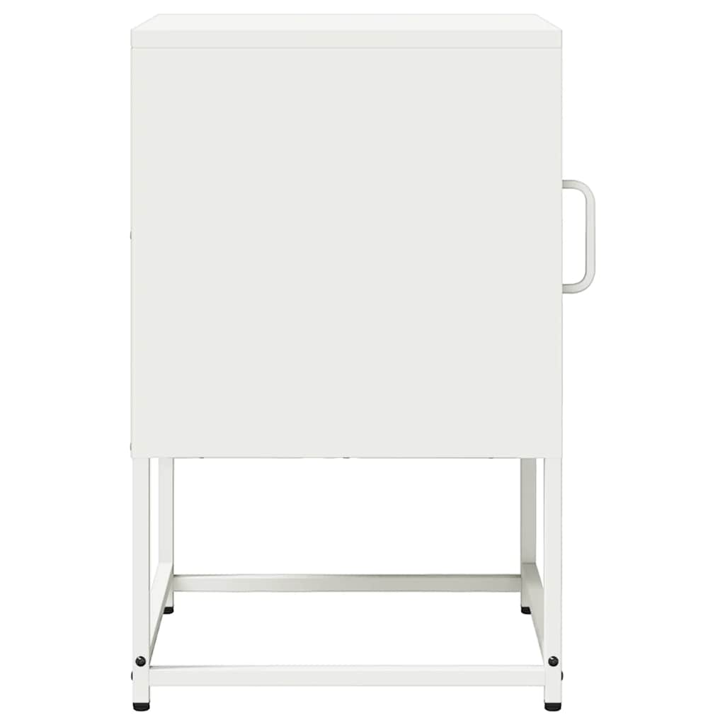 Comodino Bianco 36x39x60,5 Cm In Acciaio Laminato A Freddo - Image 3