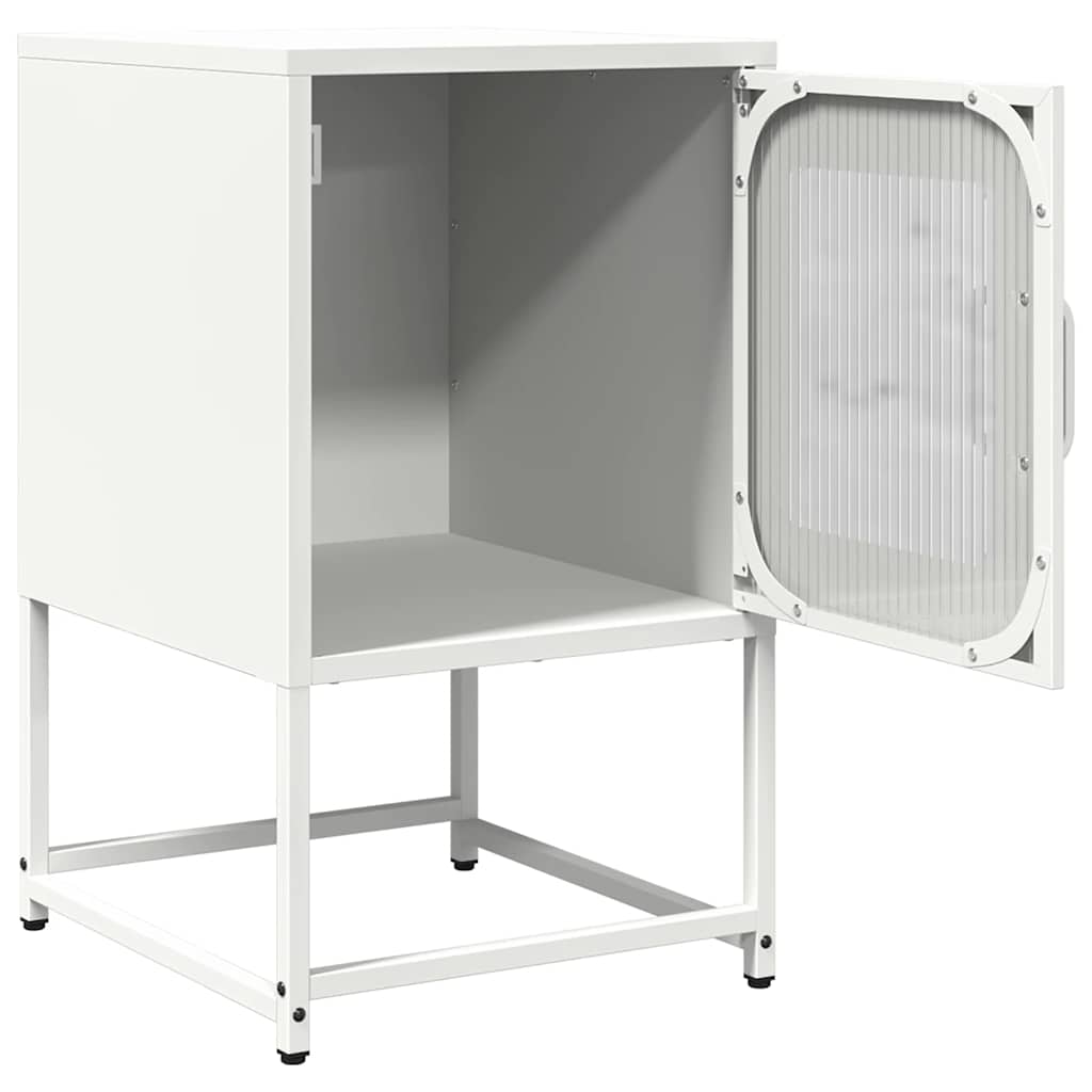 Comodino Bianco 36x39x60,5 Cm In Acciaio Laminato A Freddo - Image 5