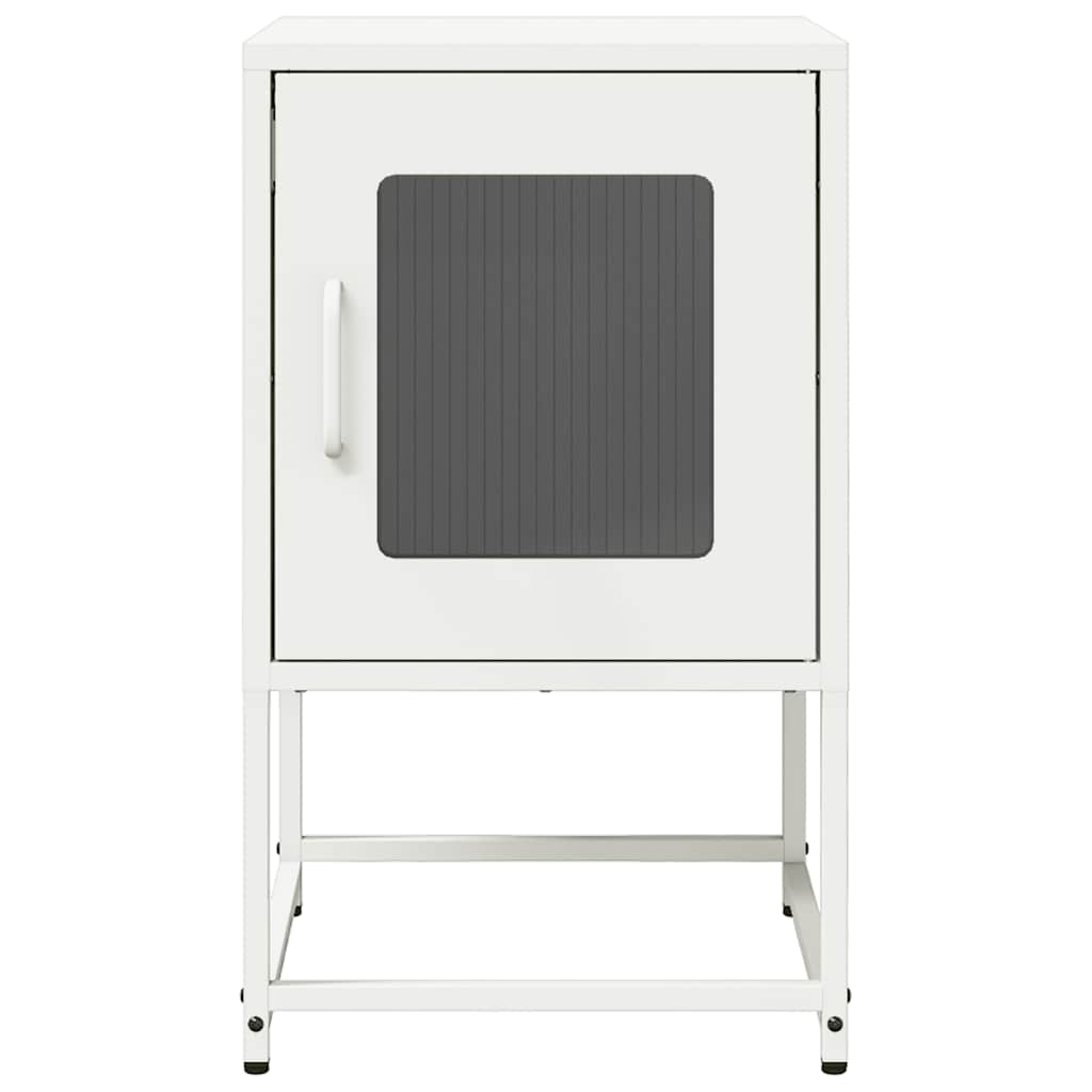 Comodino Bianco 36x39x60,5 Cm In Acciaio Laminato A Freddo - Image 6