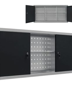 Armadio A Parete Stile Industriale In Metallo Grigio Nero