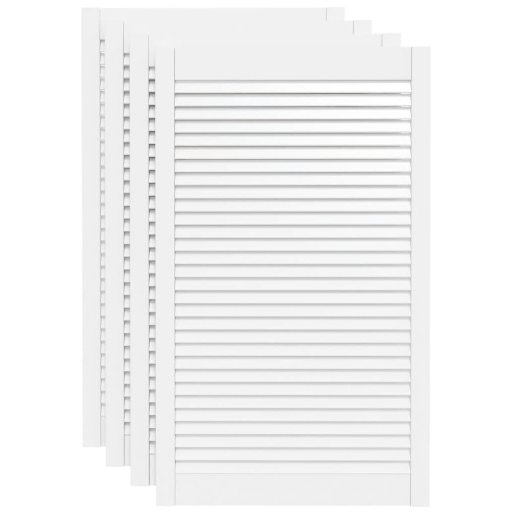 Ante A Lamelle Bianche 4 Pz Bianche 99,3x59,4 Cm Legno Di Pino