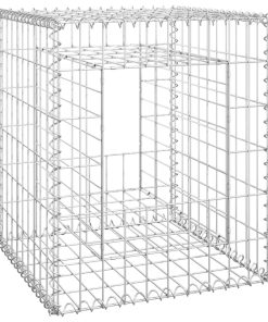 Cesto A Gabbione A Torre 50x50x60 Cm In Ferro