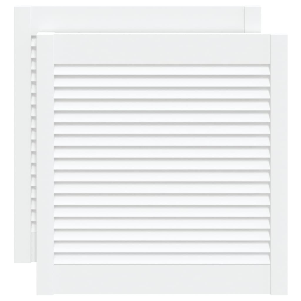 Ante A Lamelle Bianche 2 Pz Bianche 61,5x59,4 Cm Legno Di Pino - Image 3