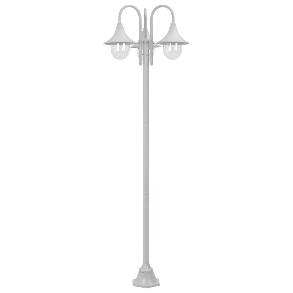 Lampione Da Giardino E27 220 Cm In Alluminio 3 Lampade Bianco
