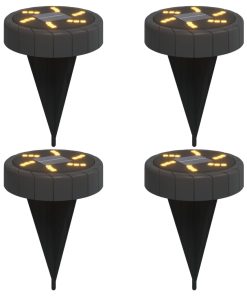Luci Solari Da Terra Con Picchetti Da Esterno 4pz Bianco Caldo