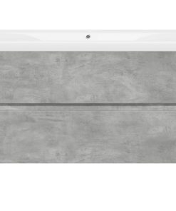 Set Mobili Da Bagno 2 Pz Grigio Cemento In Legno Multistrato