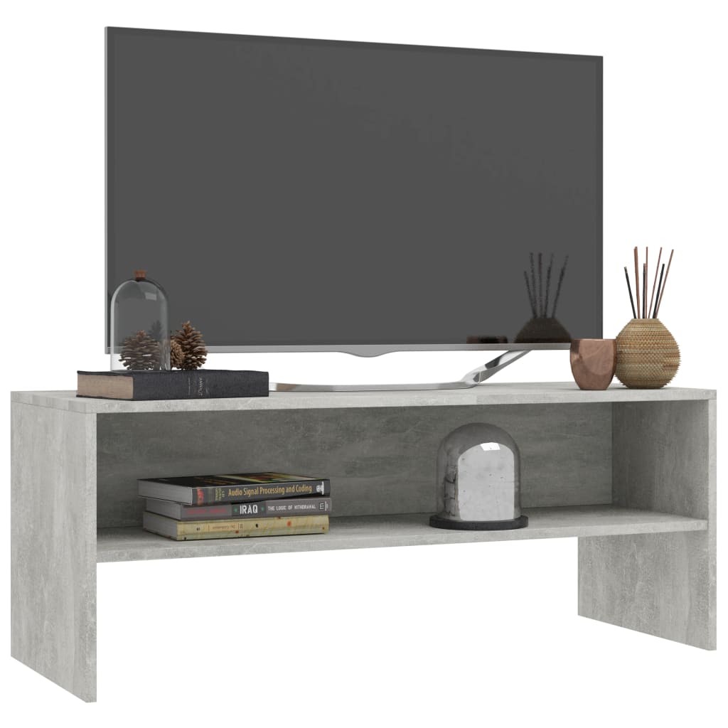 Mobile Porta Tv Grigio Cemento 100x40x40cm In Legno Multistrato - Image 6