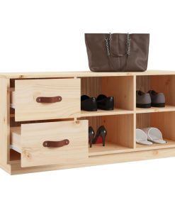 Scarpiera 100x34x45 Cm In Legno Massello Di Pino