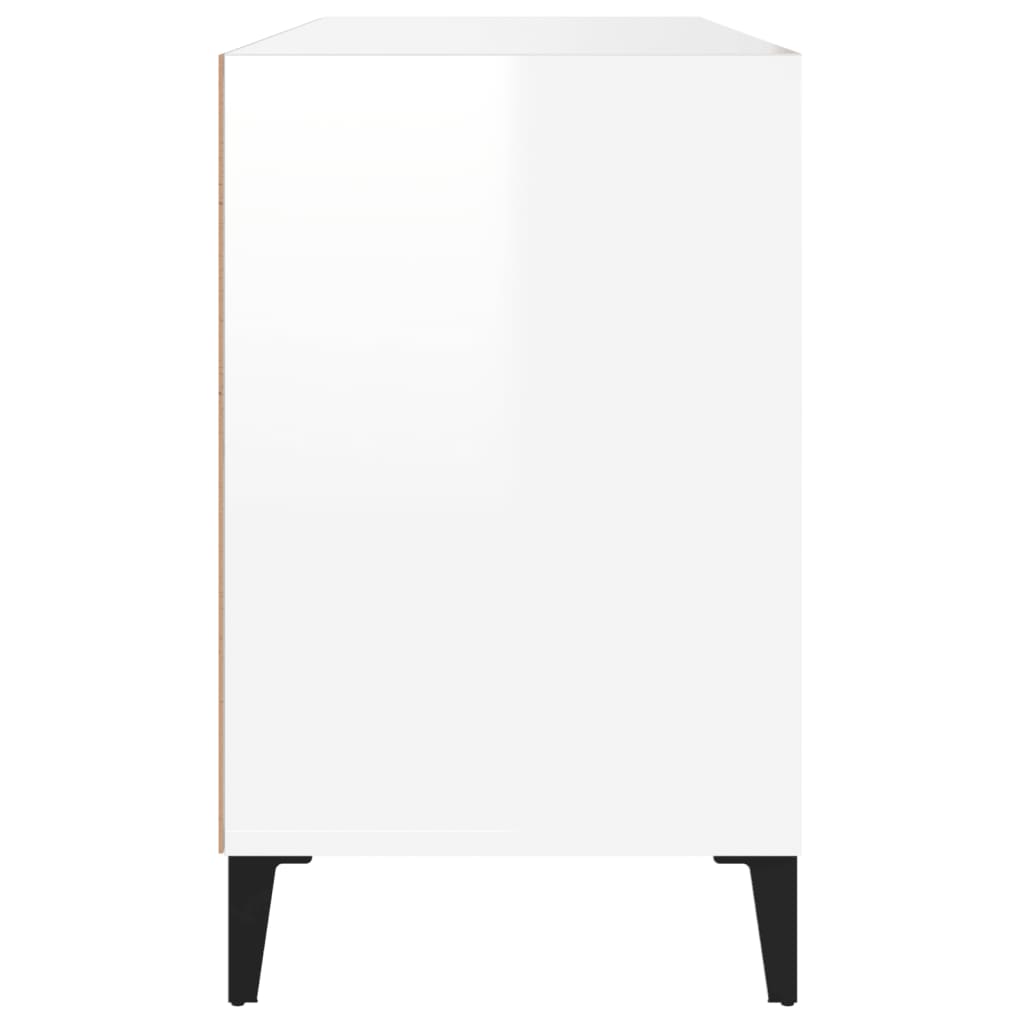 Scarpiera Bianco Lucido 102x36x60 Cm In Legno Multistrato