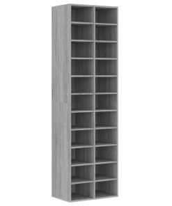 Scarpiera Grigio Sonoma 54x34x183 Cm In Legno Multistrato