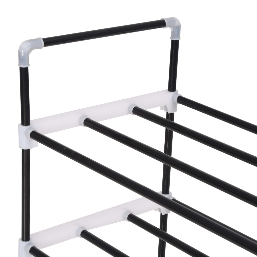 Scarpiera Con 4 Ripiani In Metallo E Plastica Nero - Image 4