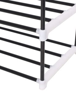 Scarpiera Con 4 Ripiani In Metallo E Plastica Nero