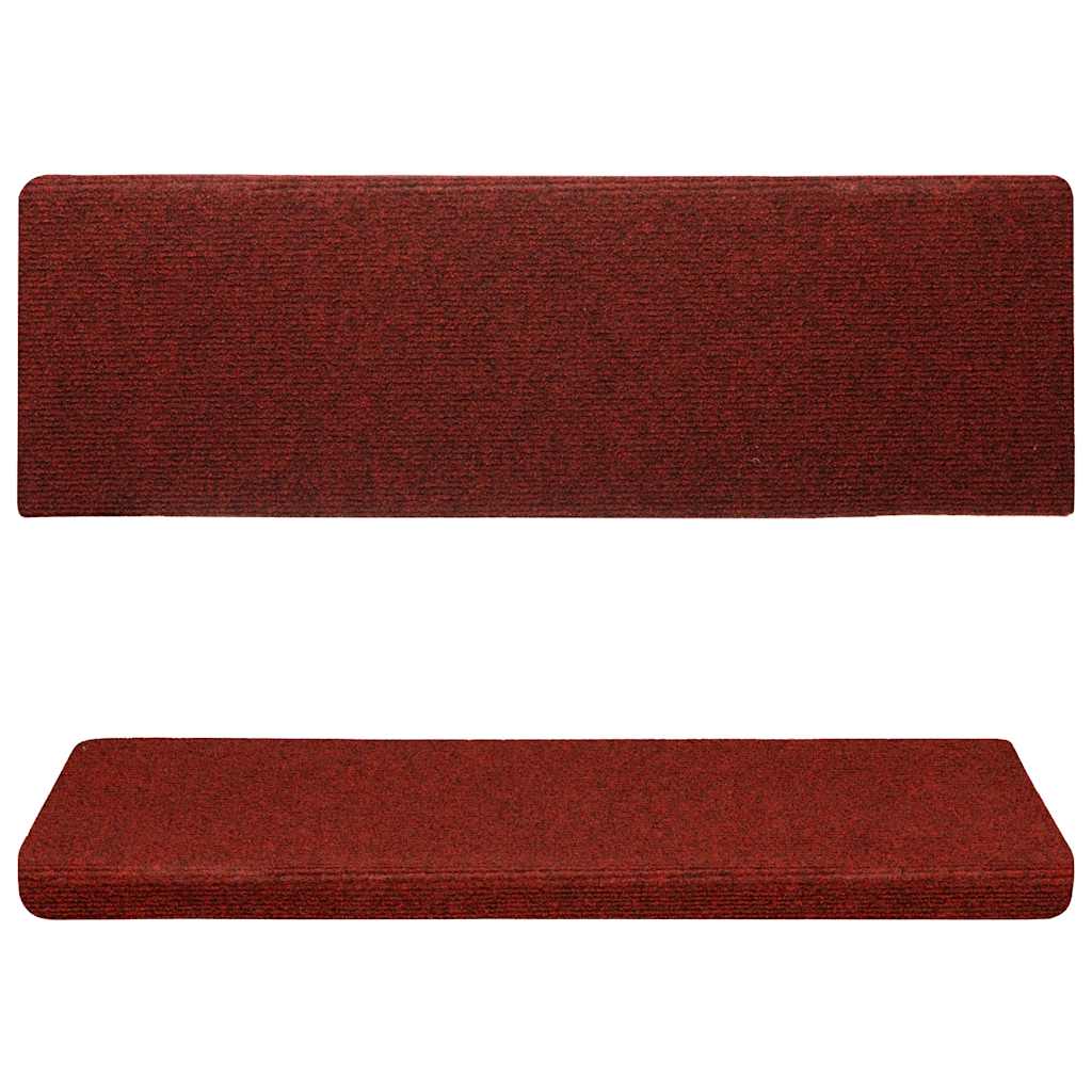 Tappetini Per Scale Autoadesivi 15 Pz 65x21x4 Cm Bordeaux Rosso Bordo Rettangolare - Image 5