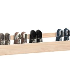 Scarpiere A Parete 2 Pz 110x9x23 Cm Legno Massello Di Pino