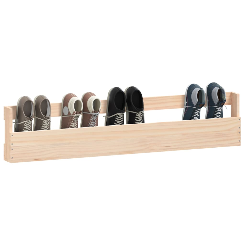Scarpiere A Parete 2 Pz 110x9x23 Cm Legno Massello Di Pino