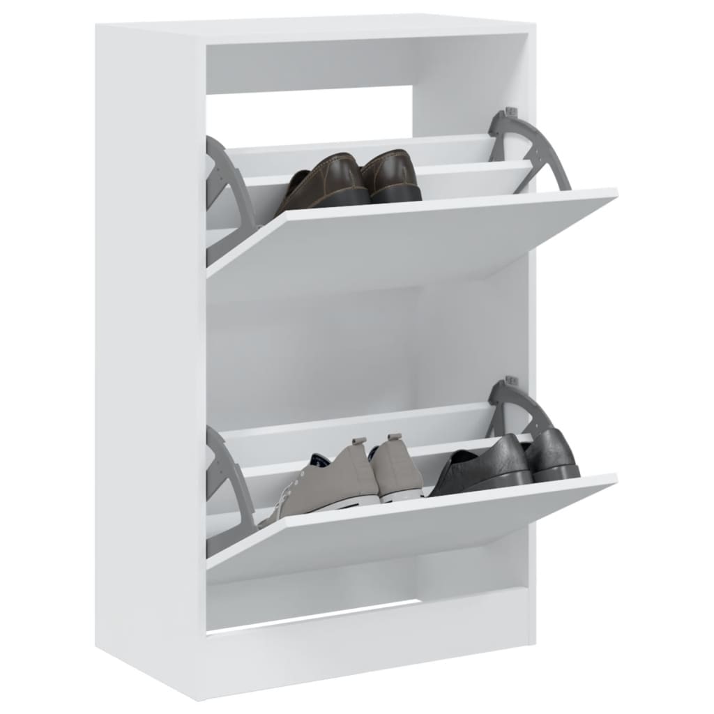 Scarpiera Bianca 60x34x96,5 Cm In Legno Multistrato - Image 4