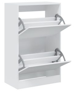 Scarpiera Bianca 60x34x96,5 Cm In Legno Multistrato