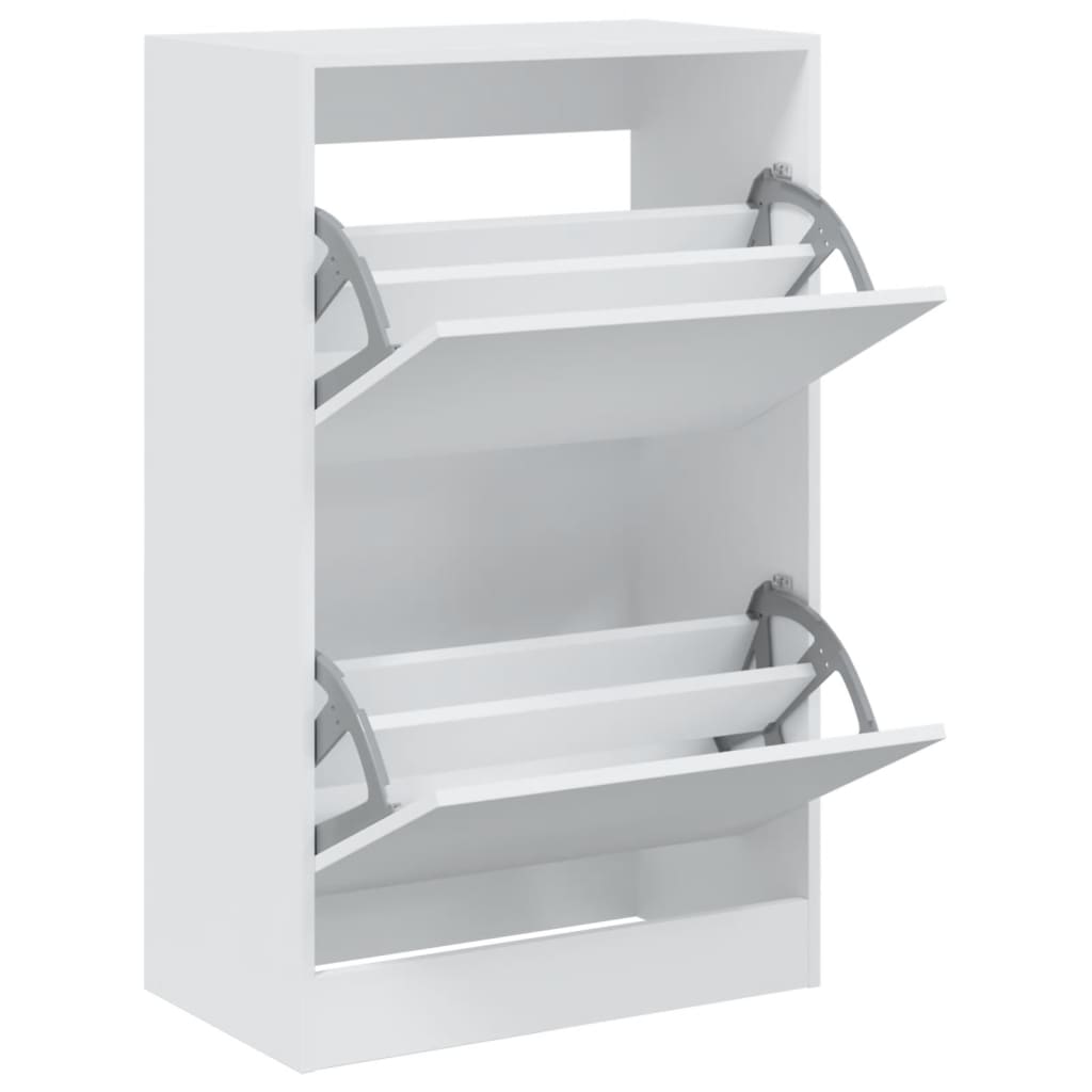 Scarpiera Bianca 60x34x96,5 Cm In Legno Multistrato