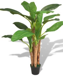 Albero Banana Artificiale Con Vaso 175 Cm Verde