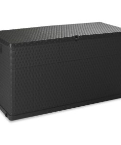 Baule Da Giardino Antracite 120x56x63 Cm In Rattan pp