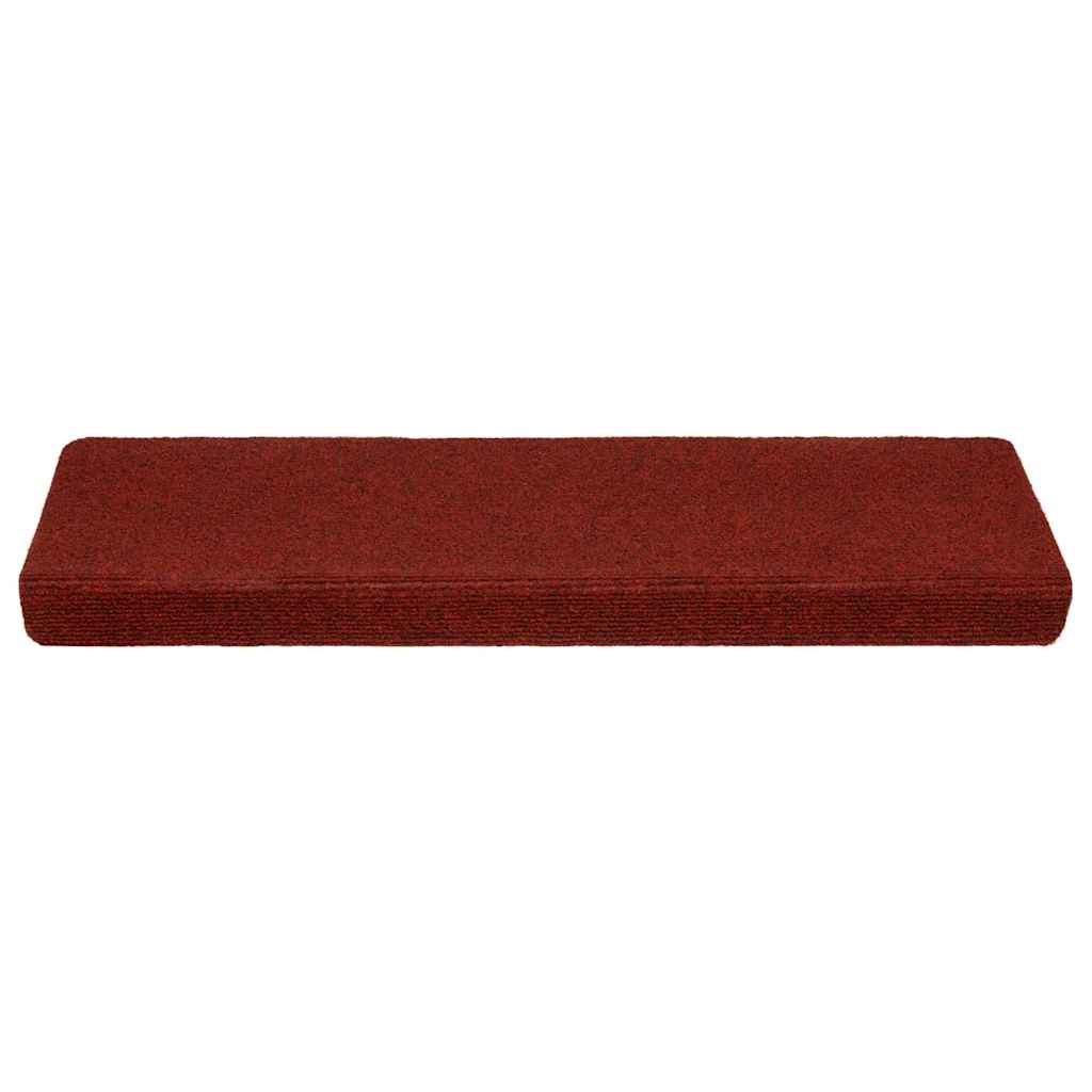 Tappetini Per Scale 5 Pz Bordeaux 65x21x4 Cm Tessuto Agugliato
