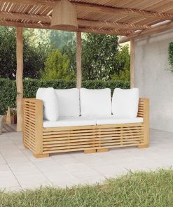 Divani Angolari Da Giardino Con Cuscini 2pz Legno Massello Teak
