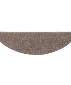 Tappetini Per Scale Autoadesivi 5 Pz 56x17x3 Cm Beige Semicircolari