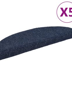 Tappetini Per Scale Autoadesivi 5 Pz 65x21x4 Cm Blu Semicircolari Grandi