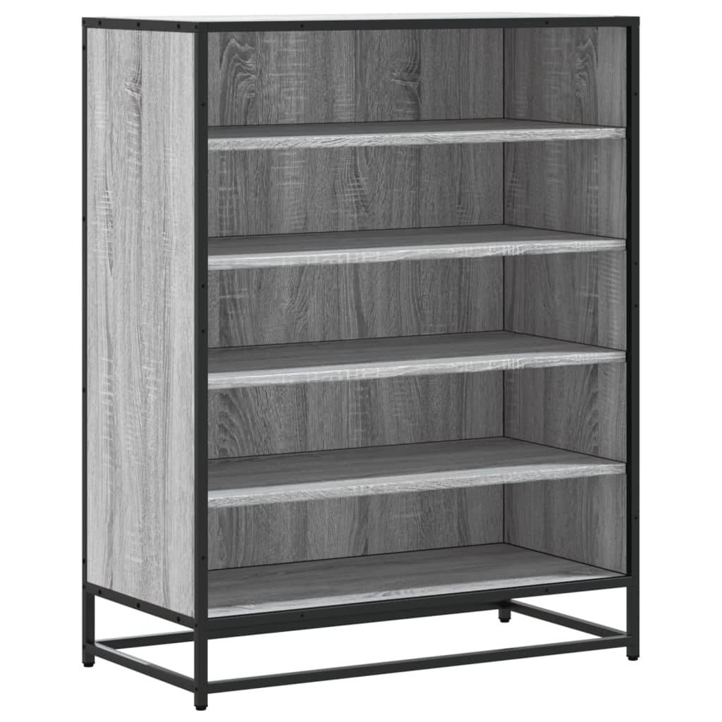 Scarpiera Grigio Sonoma 75x38x97,5 Cm Legno Multistrato Metallo