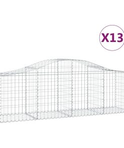 Cesti Gabbioni Ad Arco 13 Pz 200x50x60/80 Cm Ferro Zincato