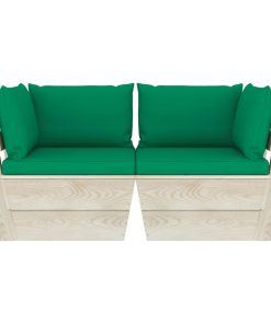 Divano Da Giardino A 2 Posti Su Pallet Con Cuscini Legno Abete