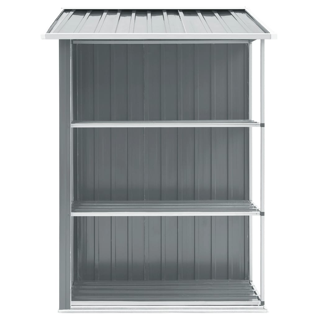 Capanno Da Giardino Con Scaffali Grigio 205x130x183 Cm In Ferro - Image 6
