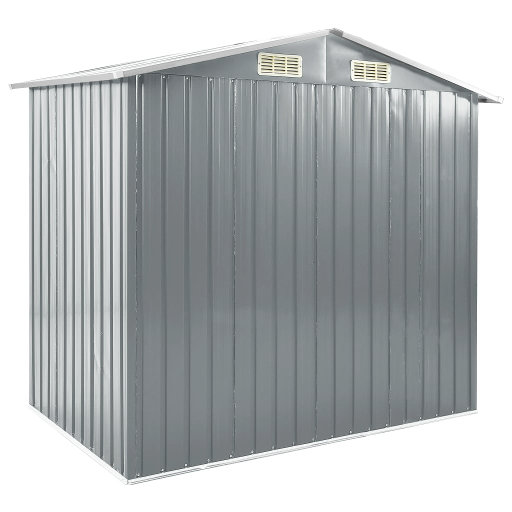 Capanno Da Giardino Con Scaffali Grigio 205x130x183 Cm In Ferro - Image 5